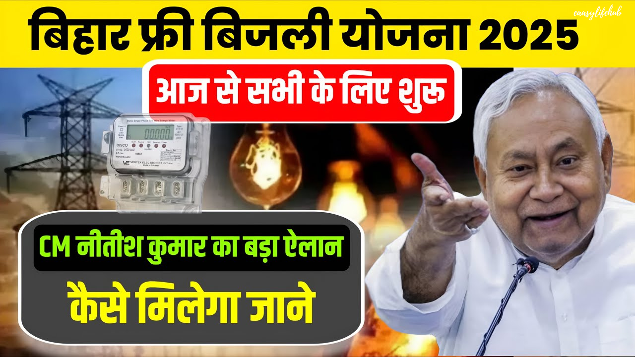 बिहार में 125 यूनिट फ्री बिजली योजना