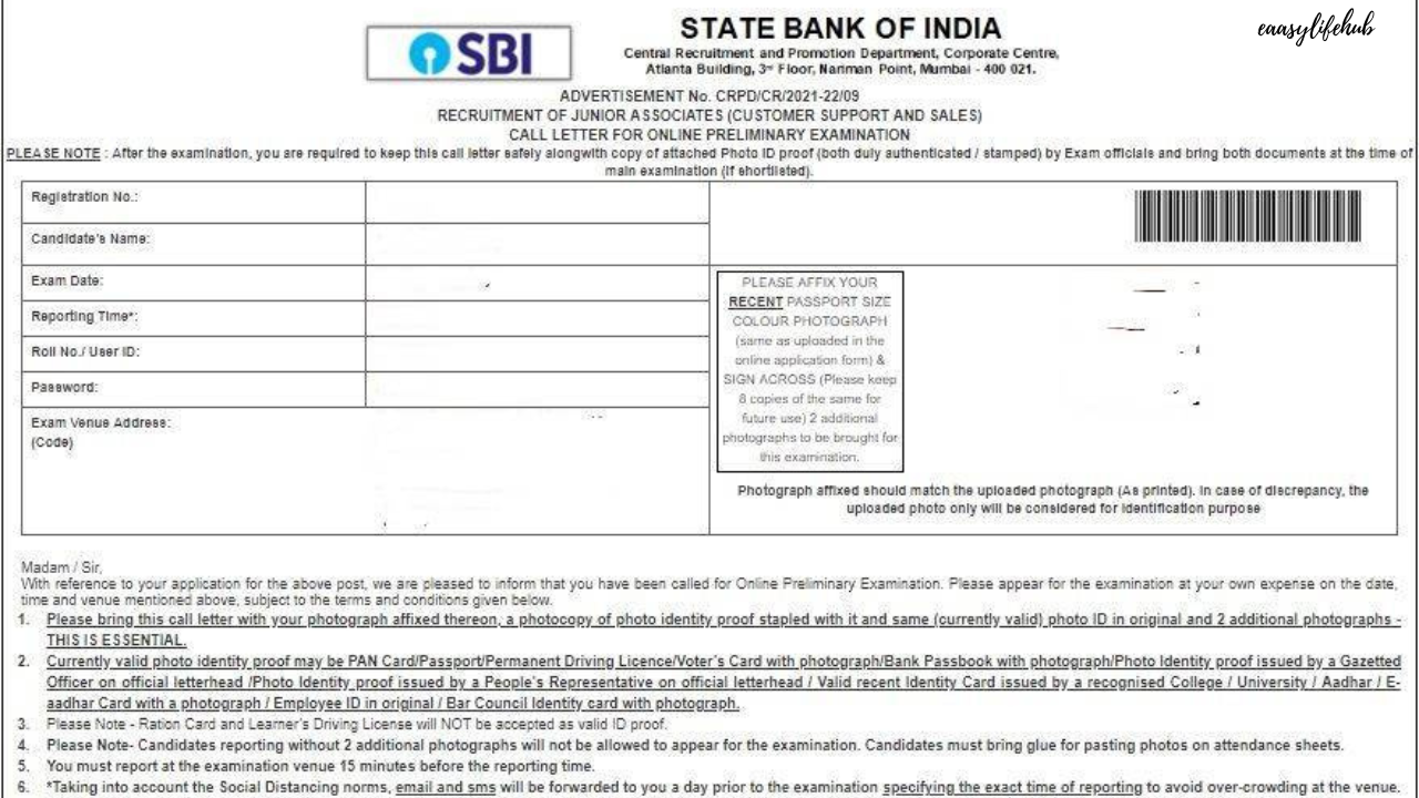SBI PO Prelims Admit Card 2025