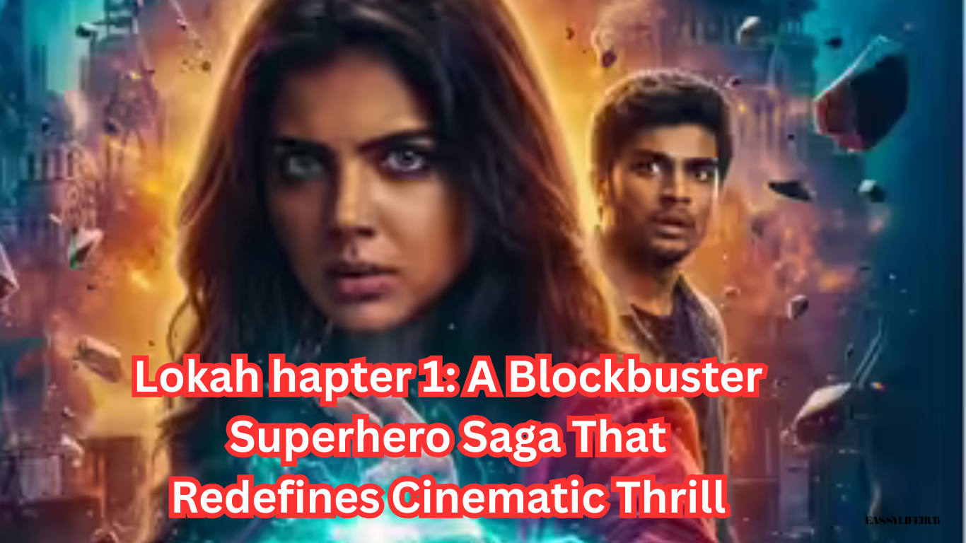 Lokah Chapter 1 : सुपरहीरो फिल्म का ऑफिशियल पोस्टर जिसमें कल्याणी प्रियदर्शन और नासलेन एक्शन सीन में।