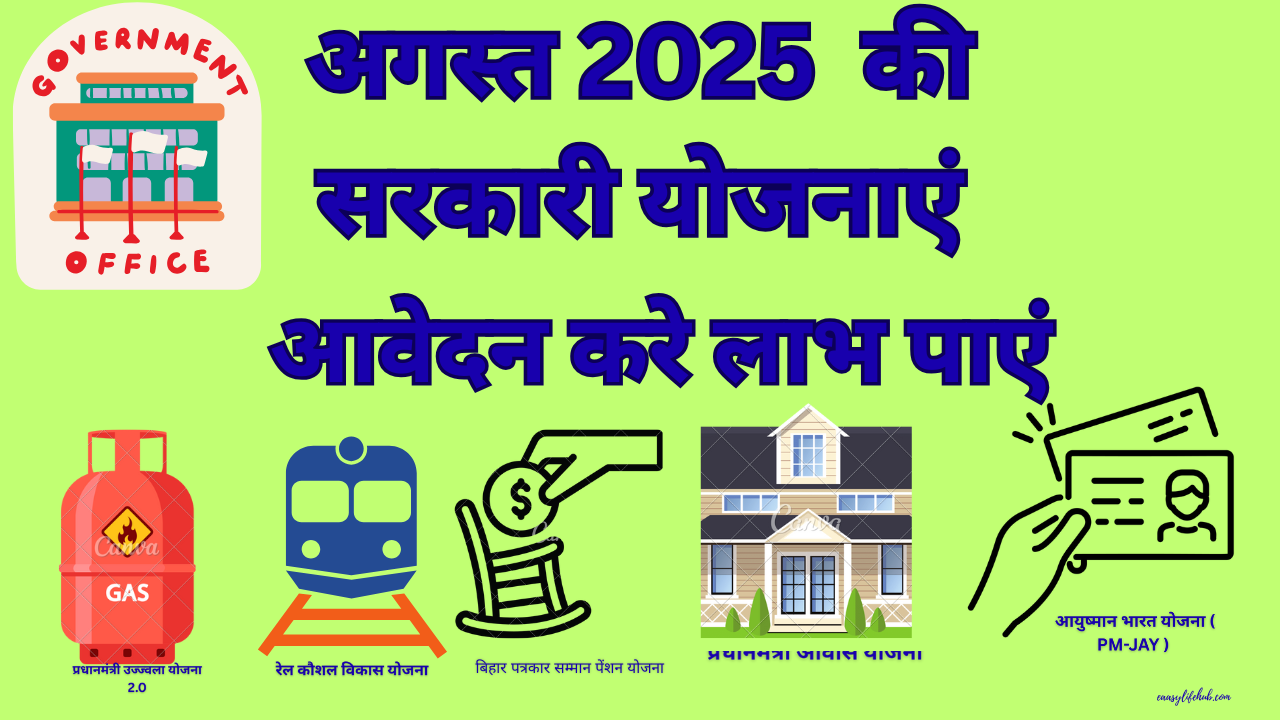 अगस्त 2025 की टॉप 5 सरकारी योजनाएं