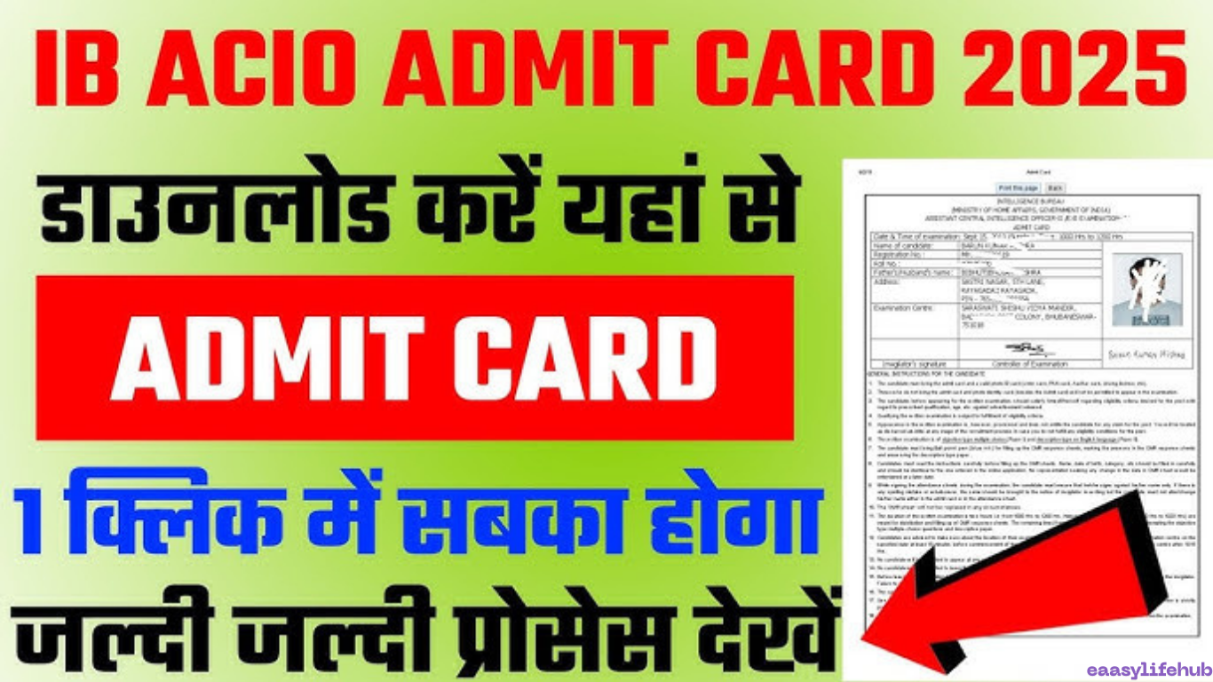 IB ACIO Admit Card 2025 डाउनलोड करने के लिए आधिकारिक वेबसाइट mha.gov.in का स्क्रीनशॉट, जिसमें इंटेलिजेंस ब्यूरो भर्ती 2025 की जानकारी और परीक्षा तारीखें (16-18 सितंबर 2025) हाइलाइट की गई हैं।