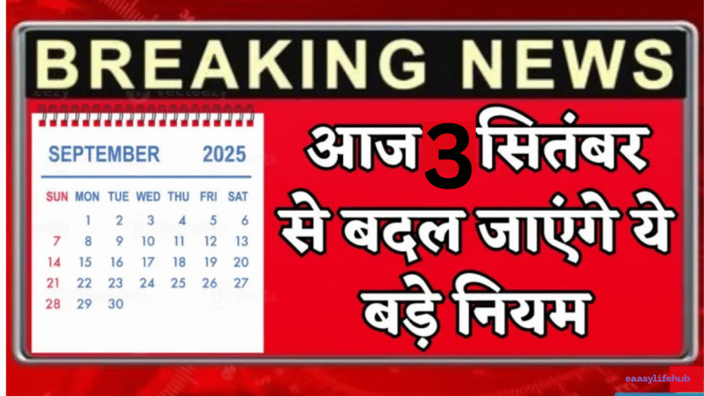 "भारतीय नोट, LPG सिलेंडर, चांदी के गहने, और ATM कार्ड सितंबर 2025 के कैलेंडर पर, जो नए वित्तीय नियमों को दर्शाता है"